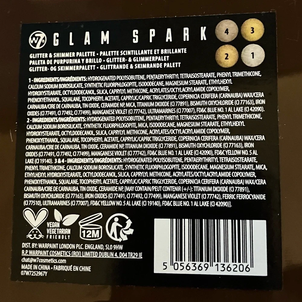 Glam Spark Glitter & Shimmer Eyeshadow Palette Shimmer NWT